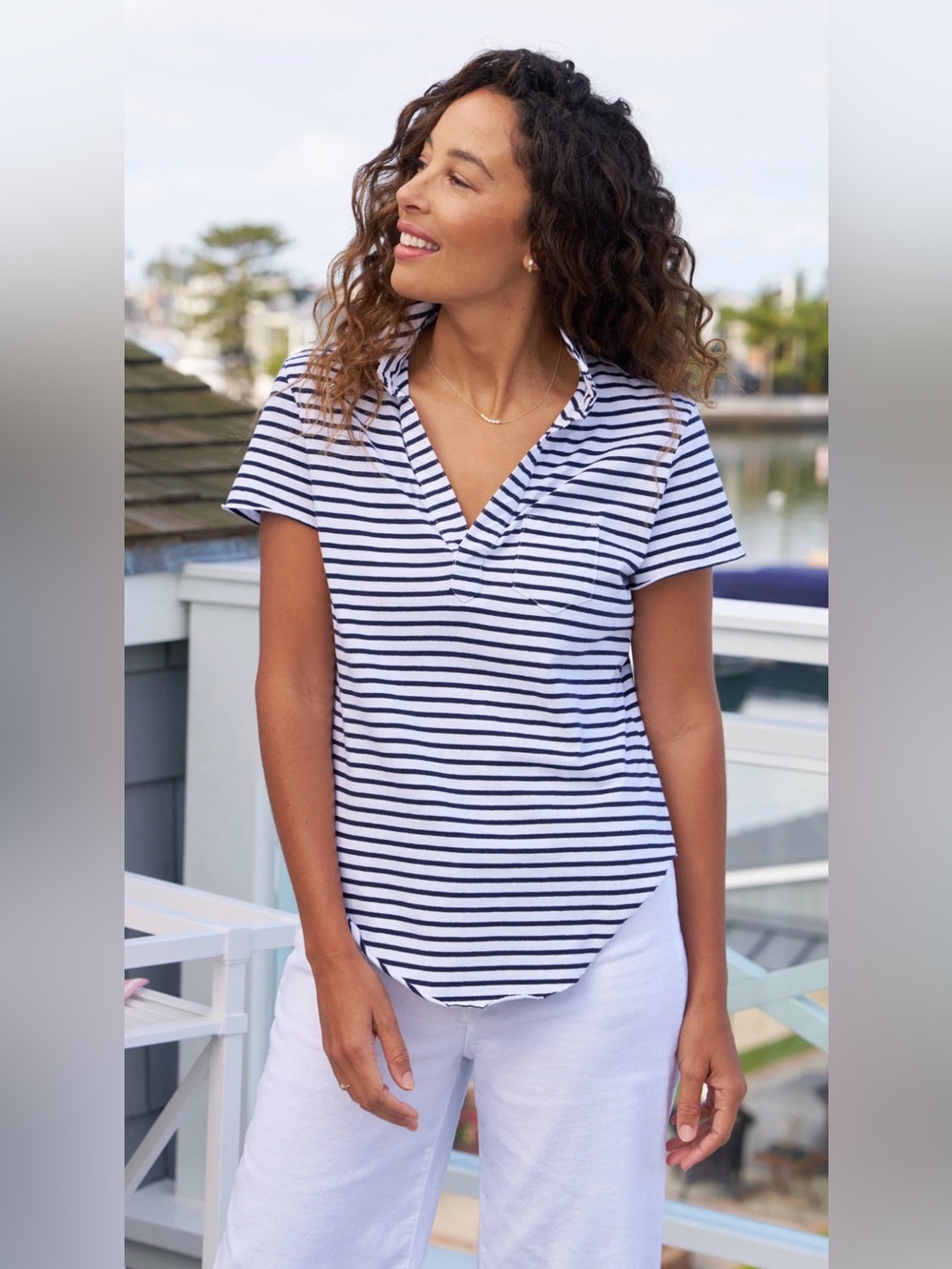 Frank & Eileen Charlotte Navy French Stripe M